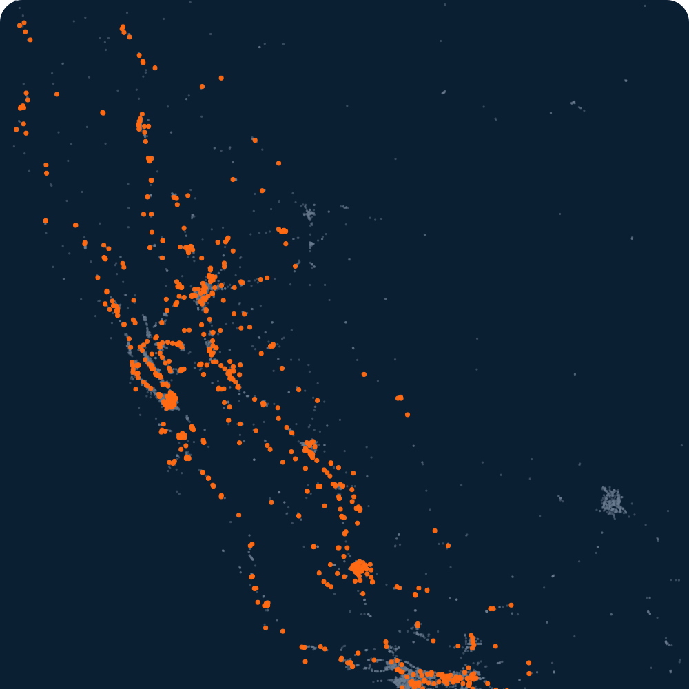 Map of California fuel stations covered by CA Fuel Club